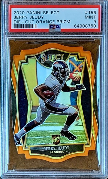2020 SP JERRY JEUDY Panini Select ORANGE PRIZM DIE-CUT PSA 9 POP 1 Rookie #156