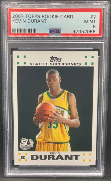 Kevin Durant 2007 Topps #2 Rookie PSA 9
