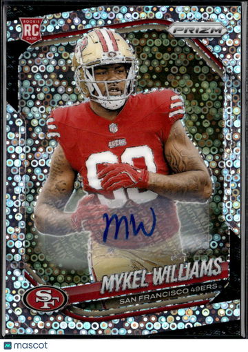 Mykel Williams 2025 Panini Prizm RC Auto Disco San Francisco 49ers