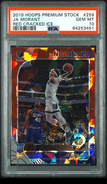 2019 Hoops Premium Stock Ja Morant Red Cracked Ice PSA 10