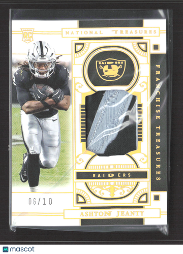 2026 Panini National Treasures Franchise Treasures Ashton Jeanty #FTR-AJY /10 RC Authentic Memorabilia