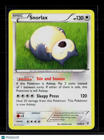 Pokemon 2016 Generations Snorlax #58/83