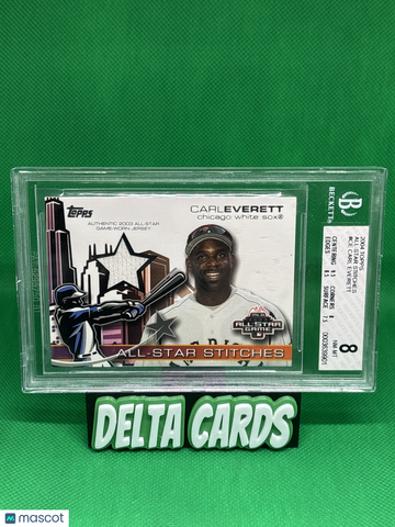 2004 Topps All-Star Stitches Jersey Relics Carl Everett #CE BGS 8