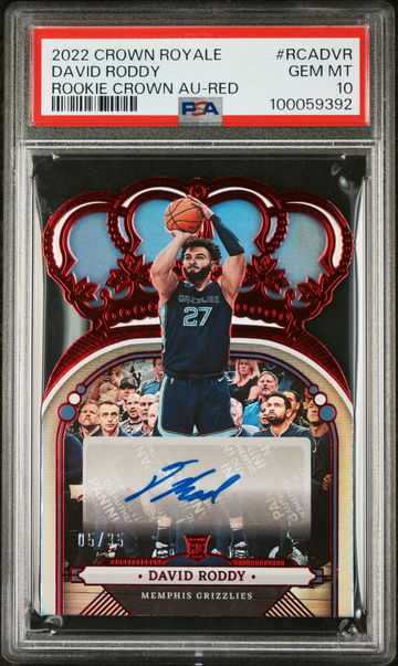 2022 Panini Crown Royale Red David Roddy #RCA-DVR RC Auto /35 PSA 10