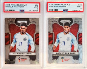 Marcus Rashford 2018 World Cup Prizm PSA 9 x2 