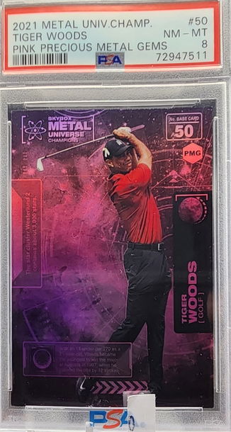 2021 Skybox Metal Tiger Woods PMG Pink /75 Pop1 none higher