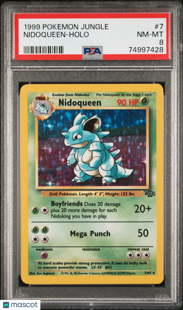 1999 Pokemon Jungle Nidoqueen Holo PSA 8 #7