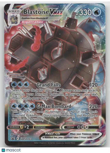 2021 Sword & Shield Blastoise VMAX Black Star Promo #SWSH103