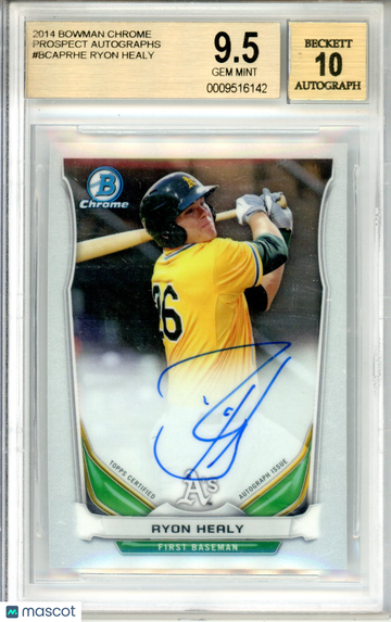 2014 Bowman Chrome Prospect Autographs Ryon Healy #BCAPRHE BGS 9.5 Auto 10