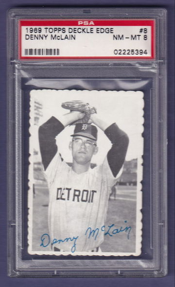 1969 Topps Deckle #8 Denny McLain PSA 8