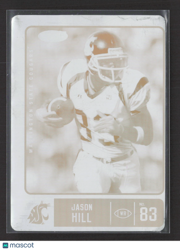 2007 SAGE HIT Football Jason Hill #43 Yellow Printing Plate Printing Plate