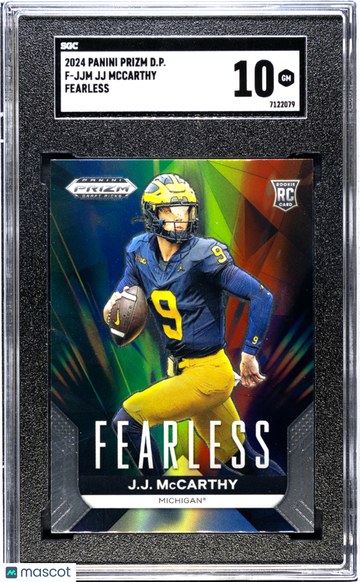 2024 Panini Prizm Draft Picks JJ Mccarthy #F-JJM Fearless SGC 10