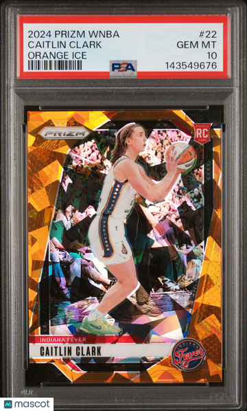 2024 Panini Prizm WNBA Caitlin Clark #22 Orange Ice Rookie RC PSA 10