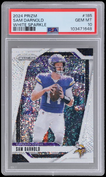 2024 Panini Prizm Sam Darnold White Sparkle PSA 10