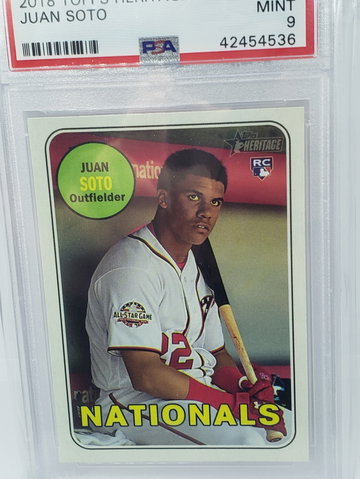 2018 topps heritage juan soto psa 9