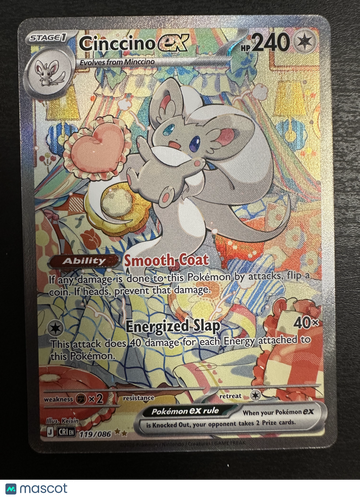 2026 Chaos Rising Cinccino EX Holo Secret Rare SAR #119/86