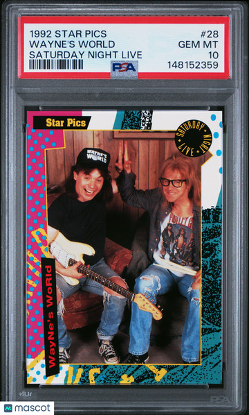 1992 Star Pics Saturday Night Live MIKE MEYERS DANA CARVEY Wayne's World ROOKIE #28 PSA 10