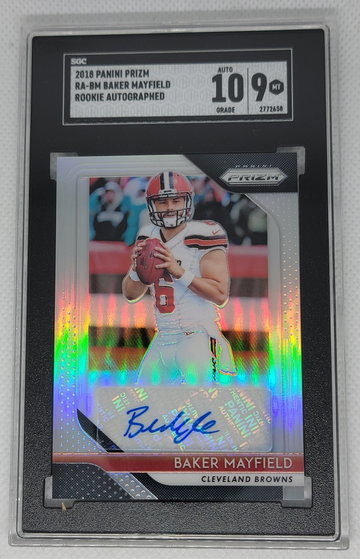 2018 Prizm Baker Mayfield Silver RC Auto SGC 9 AUTO 10