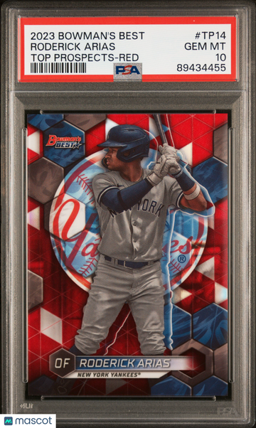 2023 Bowman's Best Top Prospects Roderick Arias #TP14 Top Prospects Red Ref PSA 10