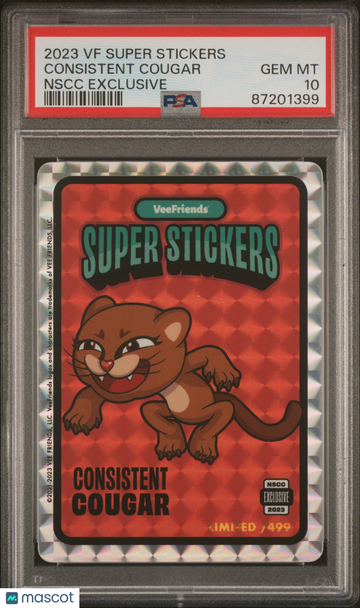 2023 Veefriends Super Stickers Nscc Exclusive Consistent Cougar PSA 10