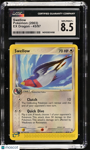 2003 Pokemon EX Dragon Swellow 45/97 CGC 8.5 #45/97