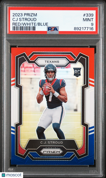 2023 Panini Prizm CJ Stroud #339 Red White Blue PSA 9