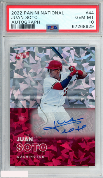 2022 PANINI NATIONAL JUAN SOTO #44 AUTOGRAPH 5 OF 5 PSA 10 GEM MT