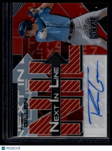 2025 Leaf Metal Theo Gillen #NL-TG1 Next in Line Prismatic Red SN AU