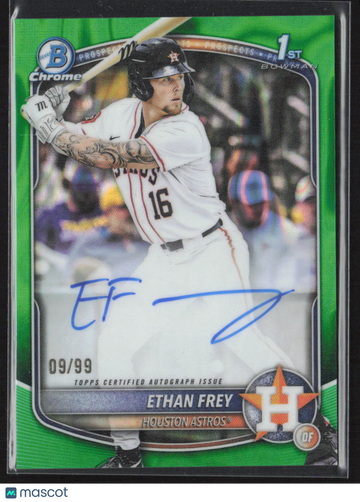 2025 Topps Bowman Chrome Ethan Frey #CPA-EF Green Refractor /99