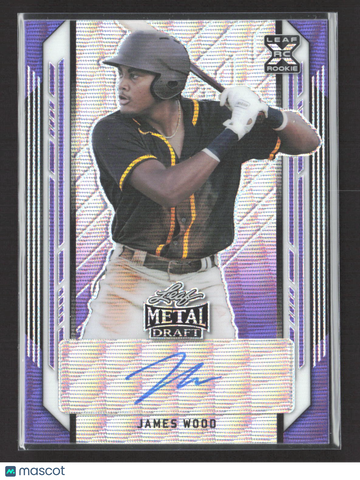 2021 Leaf Metal Draft James Wood #BA-JW2 Purple /15 RC