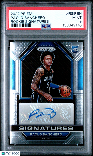 2022 Panini Prizm Rookie Signatures Paolo Banchero #RSIPBN Rookie RC PSA 9