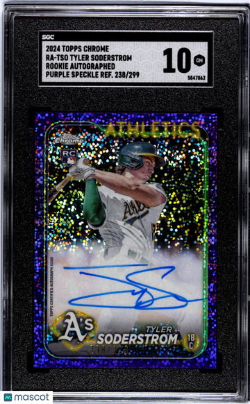 2024 Topps Chrome Tyler Soderstrom #RA-TSO RK. Autograph Purple Speckle Refractor SGC 10