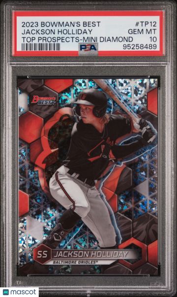 2023 Bowman's Best Top Prospects Jackson Holliday Mini Dia Ref #TP12 PSA 10 Baltimore Orioles