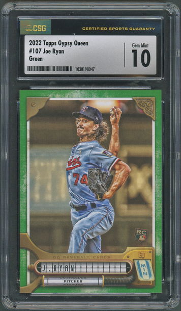 2022 Topps Gypsy Queen Joe Ryan RC #107 Green Parallel CSG Gem Mint 10 - Twins