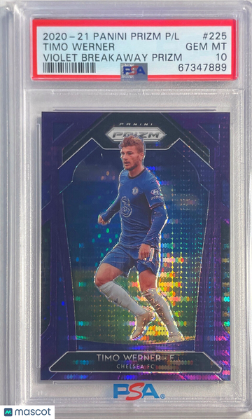 2020 Panini Prizm Premier League Timo Werner #225 Violet Breakaway PSA 10