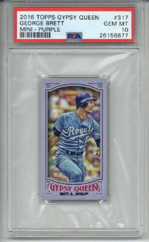 2016 TOPPS GYPSY QUEEN MINI PURPLE #317 GEORGE BRETT ROYALS PSA 10 LOW POP