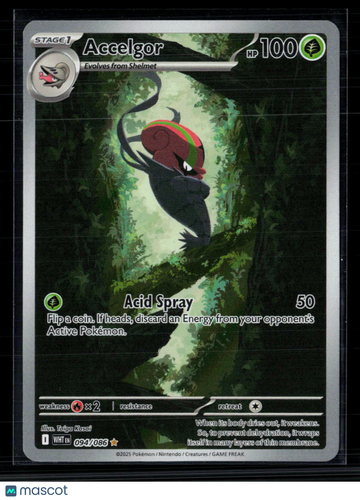 2025 Scarlet & Violet White Flare Accelgor Holo Secret Rare #94/86