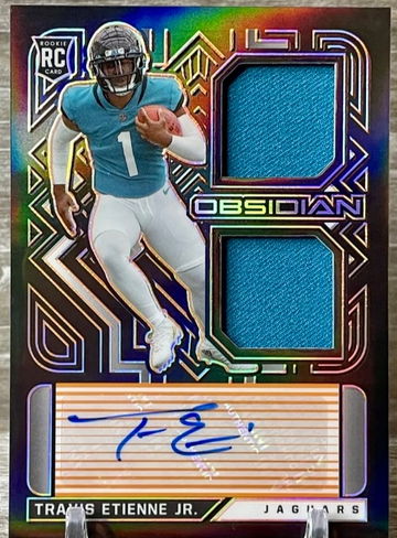2021 Panini Obsidian Travis Etienne auto /50 Dual patch