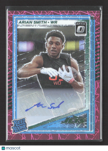 2025 Panini Donruss Optic Prizm Arian Smith #285 Pink Velocity 33/75 Auto
