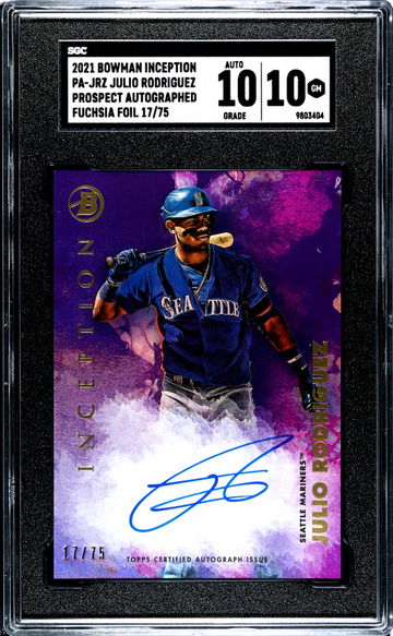 2021 Bowman Inception #PA-JRZ Julio Rodriguez /75 SGC 10