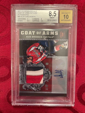 Crown Royale Alex Ovechkin BGS 8.5 10 Sick Patch Auto 4/10 POP 1 None Higher