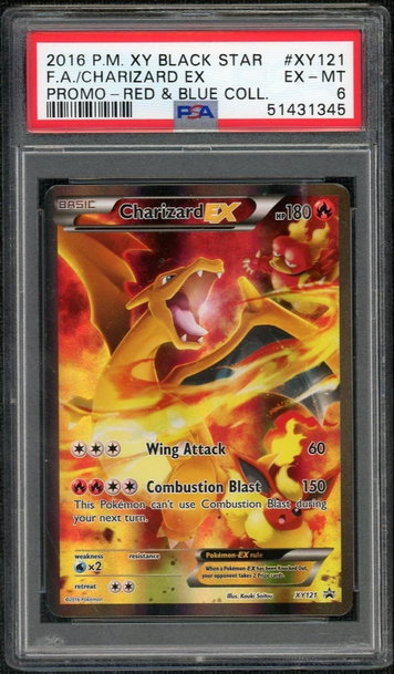 2016 Pokemon XY Black Star Promo Red and Blue Collection Charizard Ex #XY121 PSA 6
