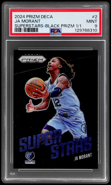 2024 Panini Prizm Deca Ja Morant Superstars Black Prizm PSA 9