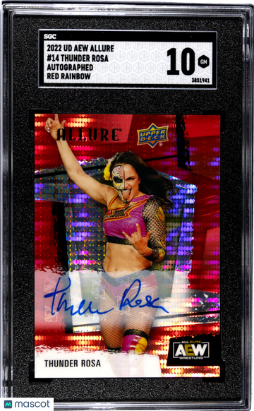 2022 Upper Deck Aew Allure Thunder Rosa #14 Autograph Red Rainbow SGC 10