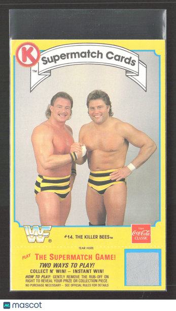 1987 Circle K WWF Supermatch Cards The Killer Bees Jim Brunzell B. Brian Blair #14