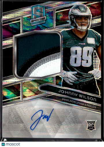 Johnny Wilson 2024 Panini Spectra Patch RC Auto /76 Philadelphia Eagles