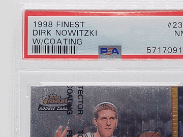 Graded 1998 Topps Finest Basketball Trading Card Dirk Nowitzki #234 W/Coating PSA 7 Dallas Mavericks