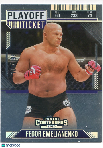 2025 Panini Contenders PFL FEDOR EMELIANENKO #See Title Silver Short Print 1st Edition Parallel/Variety Rookie