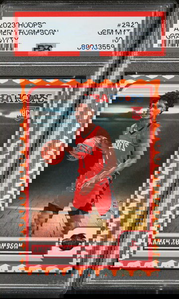 2023-24 Panini NBA Hoops Amen Thompson #/75 Gravity #242 RC Rookie PSA 10