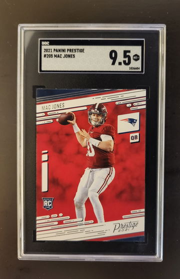 Mac Jones #205 2021 Panini Prestige Rookie Card  SGC 9.5 New England Patriots
